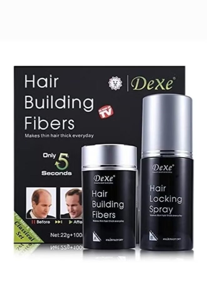 Dexe Hair Building Fibers With Hair Locking Spray Set - Image 1